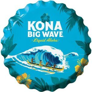 Kona Big Wave Beer Metal Bottle Cap Sign Garage Shop Bar Man Cave Outdoor LARGE
